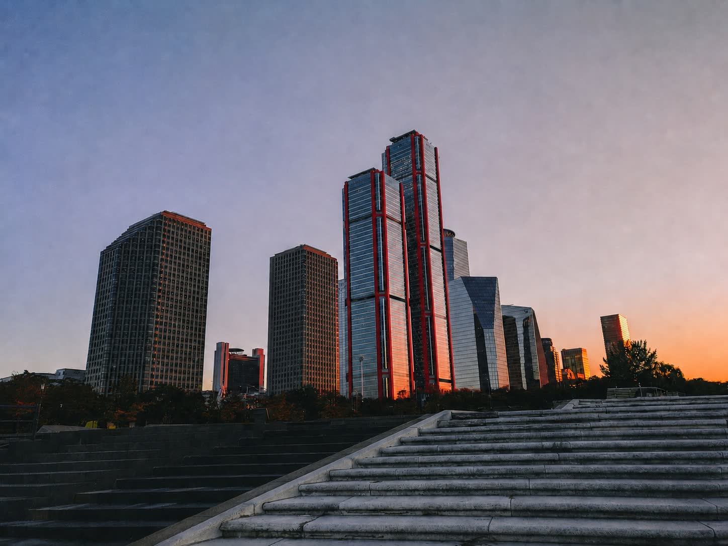 Yeouido financial district at sunset, Seoul